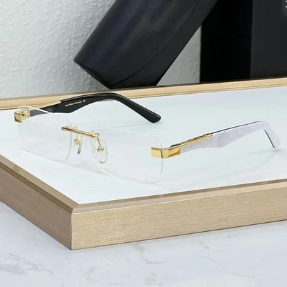 Designer Boundless Sunglasses THE ARTIST I Handmade in Germany Rectangle Alloy Acetate Luxury Top Quality UV400 Unisex with Case