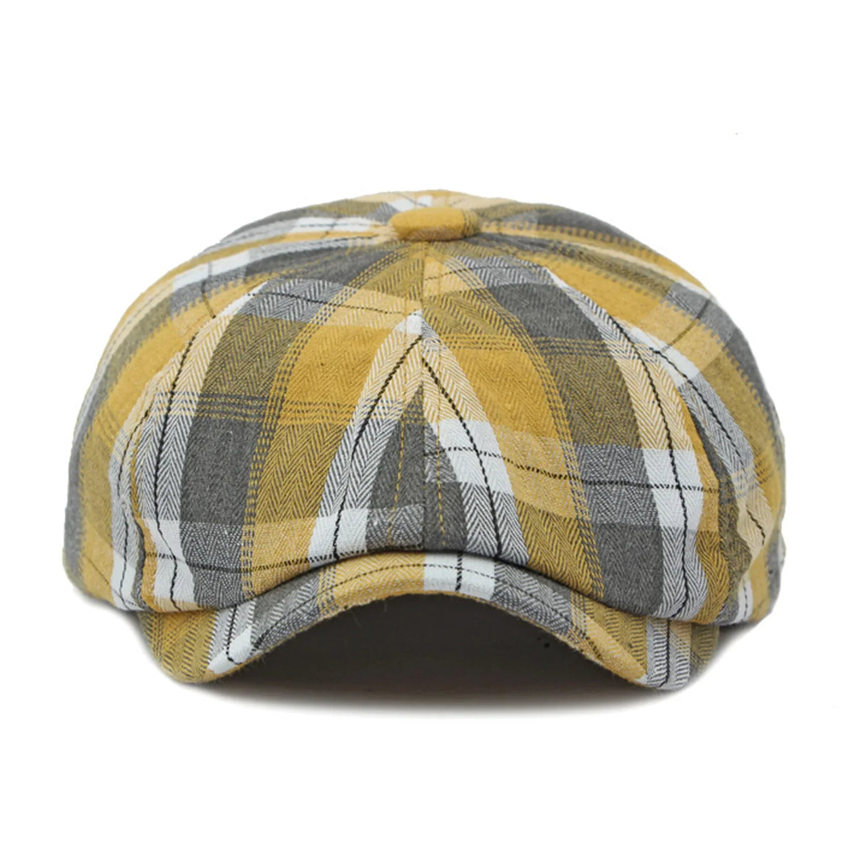 Plaid Beret Hat Short Brim Thin Lightweight Unisex British Retro Artist Cap for Men Women Fashion Accessories