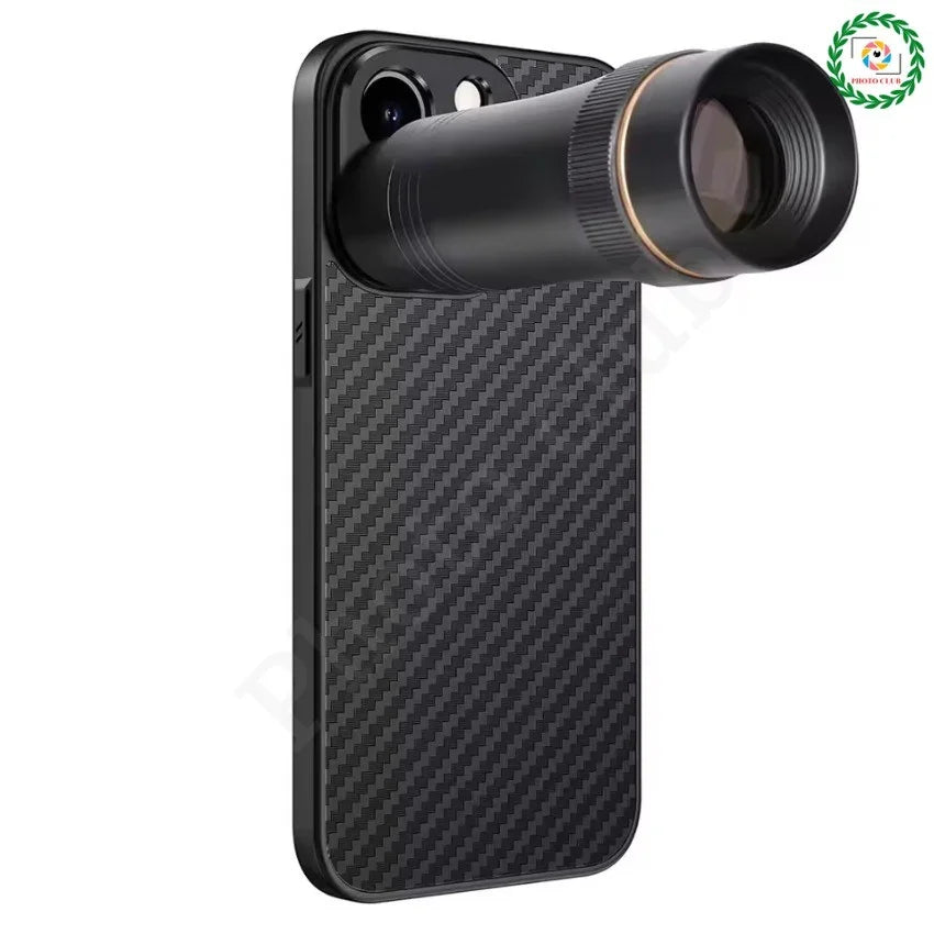 17mm Carbon Fiber Thread Phone Case For iPhone 17 Pro Max 17mm Interface Phone Case iPhone 17 Series Photography Accessories