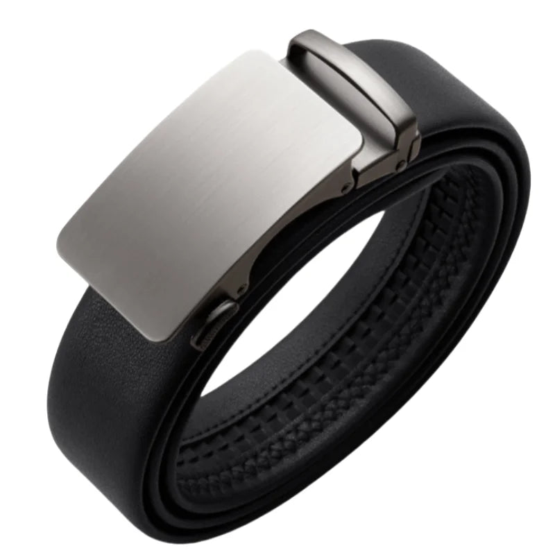 Automatic buckle belt High quality Men belt Genuine leather belt for men Adjustable No Hole Belt men