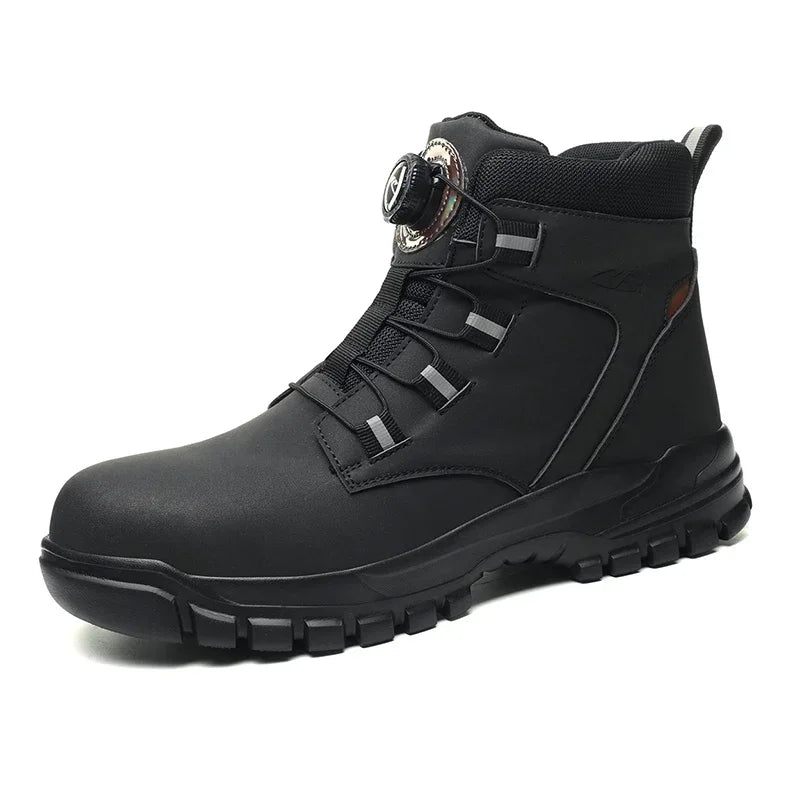 Fashion 2024 Winter Velvet Men Work Safety Shoes Construction Site Indestructible Waterproof Steel Toe Cap Boots Male Footwear