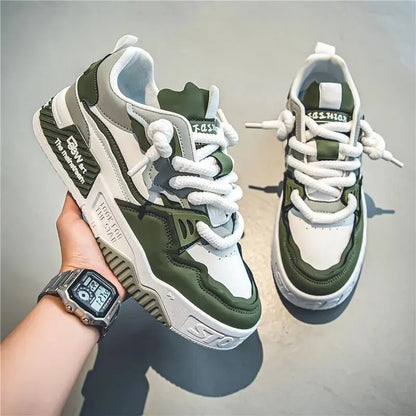 Men's Trendy Skate Shoes, Comfy Non Slip Casual Lace Up Sneakers For Men's Outdoor Activities
