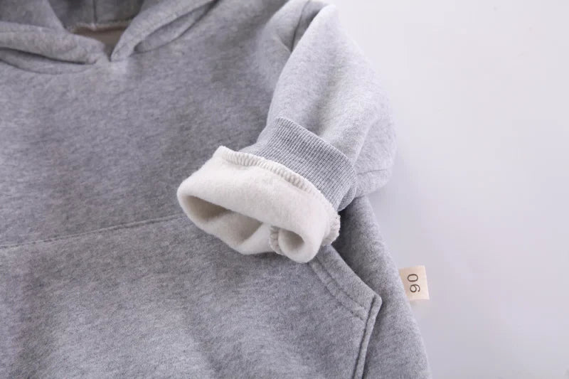 New Autumn Winter Fashion Baby Girls Clothes Children Boys Thicken Hoodies Pants 2Pcs/Set Toddler Sports Costume Kids Tracksuits