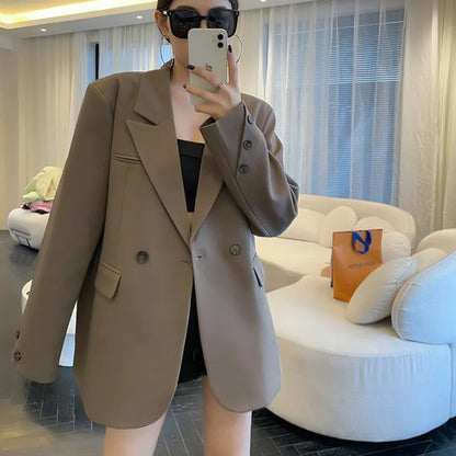 Coat Women Blazer Coats Turn Down Collar Blazers Jackets Y2k Streetwear Work Suits Elegant Splice Casual Jacket 2026 Spring