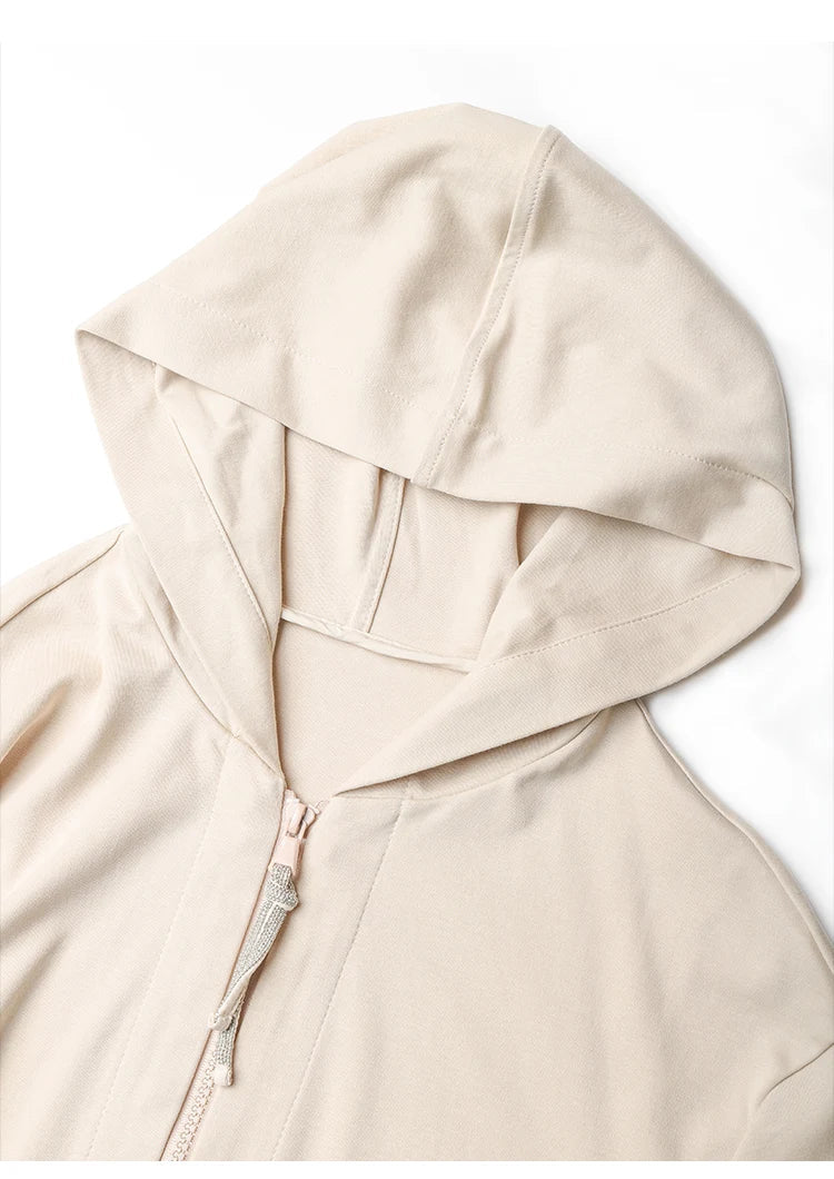 K1071W In Stock High Quality 100% Combed Cotton Zip Woman Cotton Hoodi Cropped Manufacturers Hoodies Women Sweatshirt Clothing