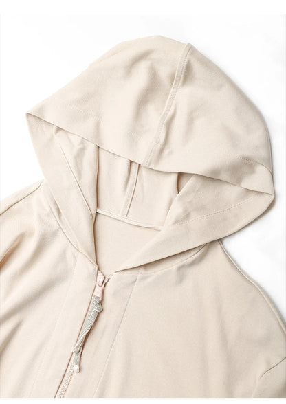 K1071W In Stock High Quality 100% Combed Cotton Zip Woman Cotton Hoodi Cropped Manufacturers Hoodies Women Sweatshirt Clothing
