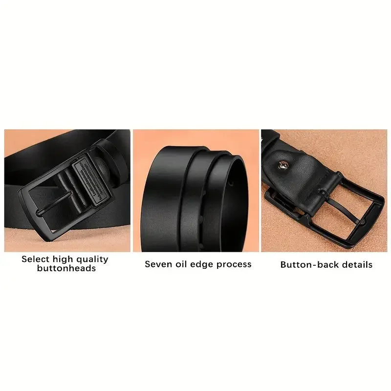 Leather Men's Belt Fashion Metal Alloy Pin Buckle Adult Luxury Brand Jeans Business Casual Waist Male Strap Brand
