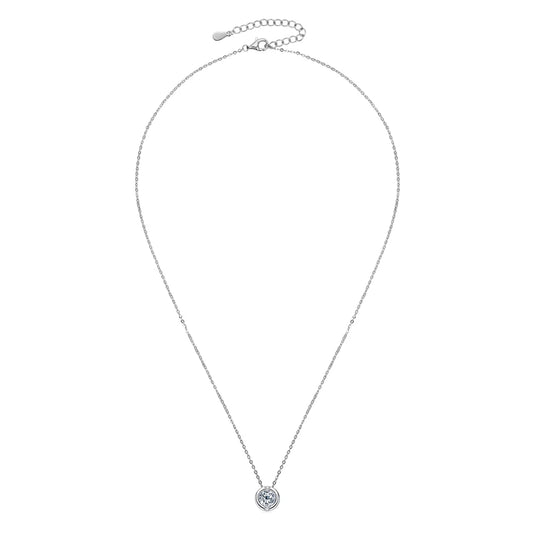 GRA Certified 6.5mm Sparkling Moissanite Round Pendant Necklace for Women 925 Sterling Silver Wedding Fine Jewelry Gift