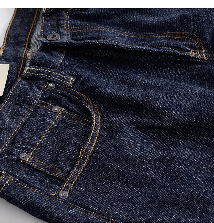 16oz Heavyweight Red Selvedge Denim Jeans for Men High Quality Loose Straight Pants One Wash Autumn Casual 100% Cotton Y2K