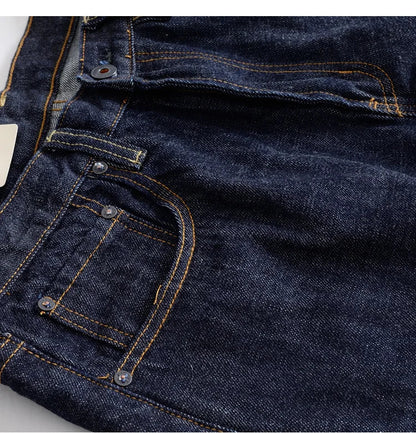 16oz Heavyweight Red Selvedge Denim Jeans for Men High Quality Loose Straight Pants One Wash Autumn Casual 100% Cotton Y2K