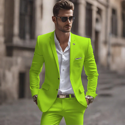 Summer White Men Suits Two Piece Fashion Notch Lapel Single Breasted Suit Slim Fit Elegant Smart Casual Groom Wedding Tuxedo