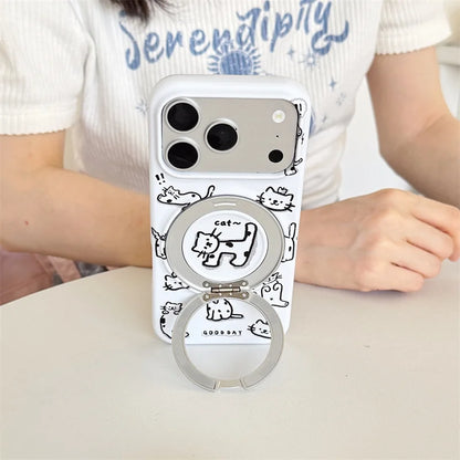 Pink Polka Dot Bow Phone Case For iPhone 17 16 15 Pro Max Cute Soft Shockproof Cover With 360°  Ring Stand Camera Protect