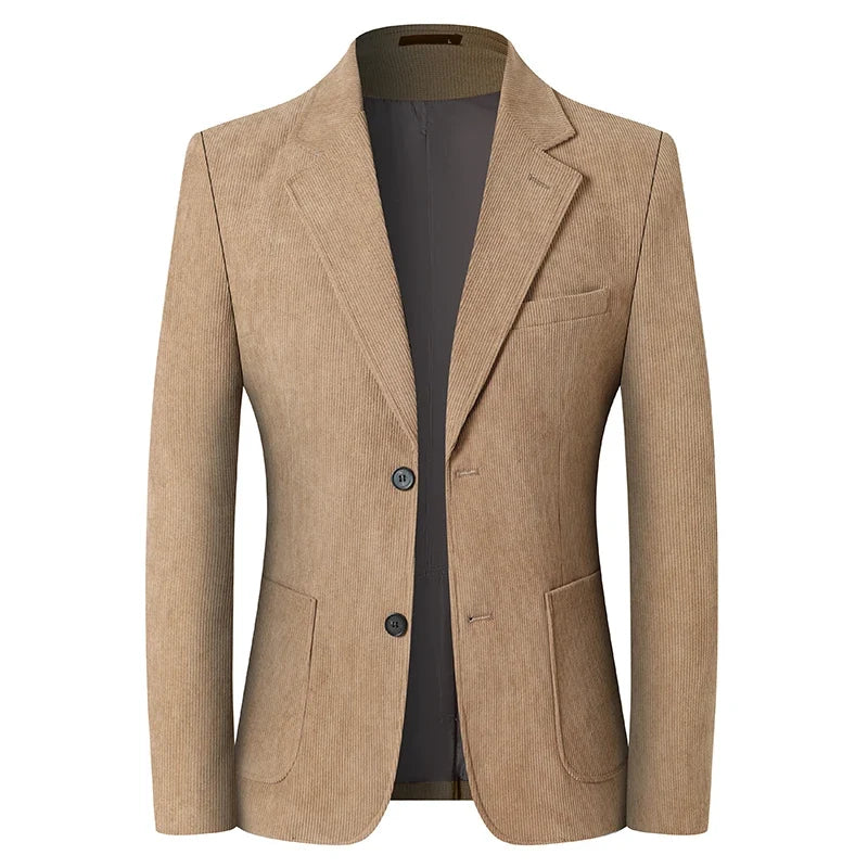 2026 Spring/Fall Men's Blue Suit Jacket, Black Long-Sleeve V-Neck Single-Breasted Formal Coats, Asian Fit Slim Cut.