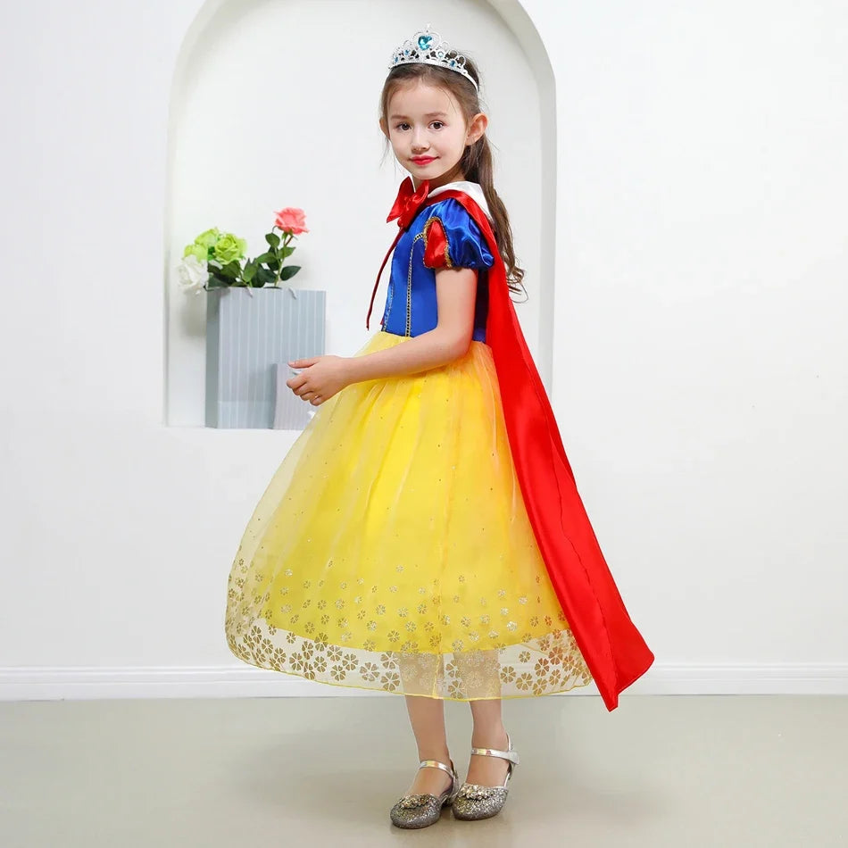 Girls Snow White Dress Kids Princess Dress Up Costumes Toddler Snow White And Huntsman Fancy Clothing Christmas Party Outfits