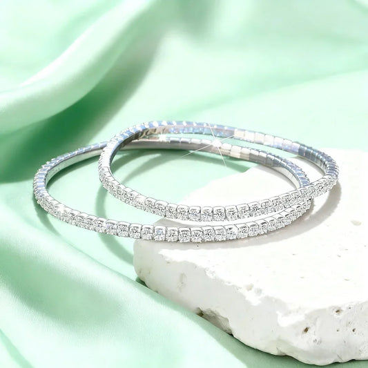 Bracelet moissanite 2,5 mm/3 mm couleur D en argent sterling 925, chaîne élastique pour femmes et hommes, bijoux fins étincelants avec GRA