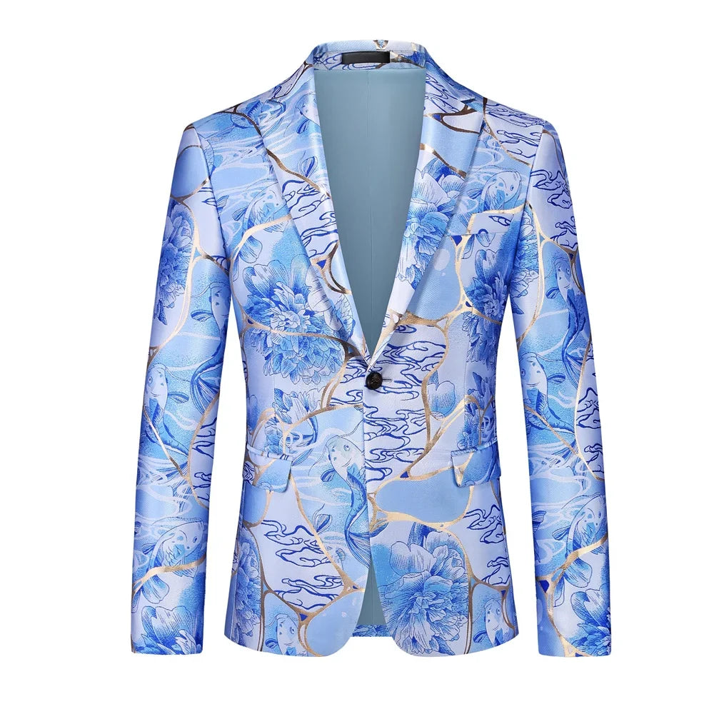 Men's Red Single-Button V-Neck Suit Jacket, Asian Sizing Long Sleeve Coat, Wedding Party Wear Blazers. 2026 New
