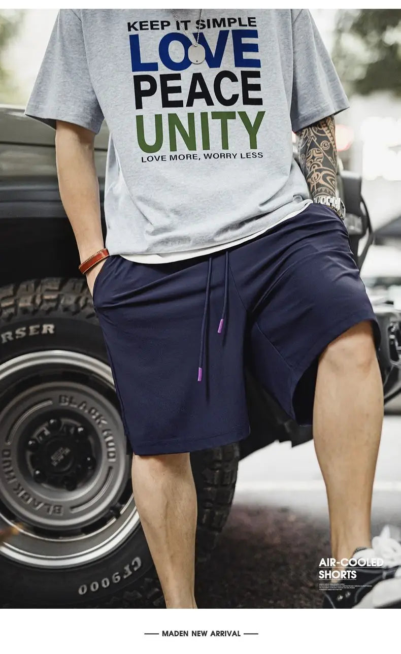 UPF 50+ Cool-Touch Shorts Men's Summer Knit Basketball Shorts with Elastic Waist Lightweight Quick-Dry Bottom for Running