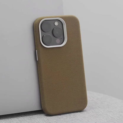 For MagSafe Nylon Canvas Phone Case For iPhone 13 14 15 16 Pro Max Plus Luxury Weave Texture Military Shockproof Magnetic Cover
