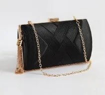 Silky Satin Tassel Banquet Bag, Women Elegant Chain Evening Clutch, Cheongsam Fashion Handbag
