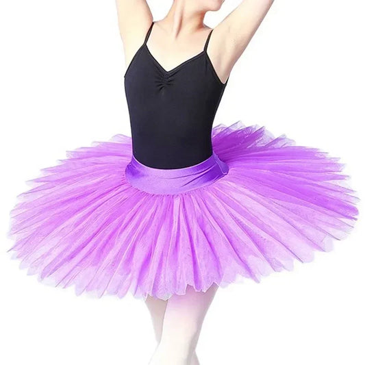 Professional Ballet Tutus Skirs For Adult Child Stiff Mesh Pancake Belly Dance Girls Practice Kids White Swan Lake