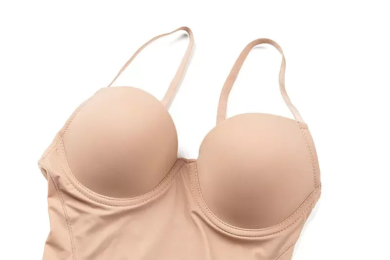 Shapewear Bodysuit for Women Slimming Body Shaper Waist Trainer Sexy V Neck Underwire Bra Jumpsuit Tummy Control Smooth Bodywear
