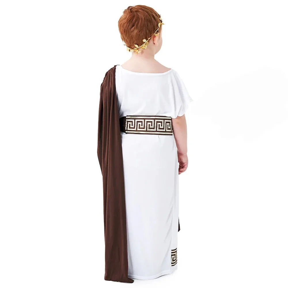 Ancient Greek Myth Child Kids Gods of Sea Poseidon Costume for Boys Carnival Halloween Week Fancy