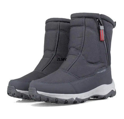 Waterproof Men Women Snow Boots High Top Ankle Winter Boots Platform Warm Plush Man Cutton Shoes Outdoor Non-slip Snowboots Male