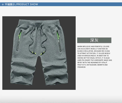 Men Summer Knit Cotton Knee Length Shorts Men Loose Sports Casual Pants Men Plus Size Breathable Lightweight Five Point Trousers