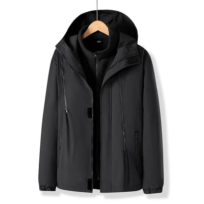 Women Three-in-One Detachable Autumn Winter Outdoor Climbing Windbreaker Windproof Waterproof Fleece Lined Jacket Coat Man Coats