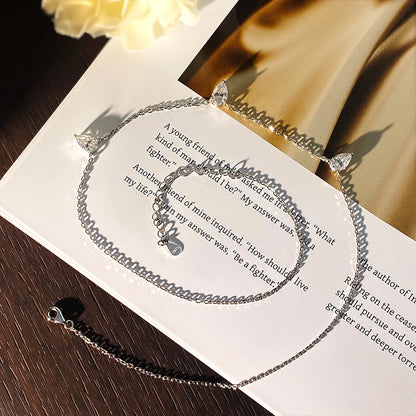 3ct Pear Cut Moissanite Pendant Necklaces for Women Shining Diamond with Certificates s925 Silver Chain Dainty Necklace