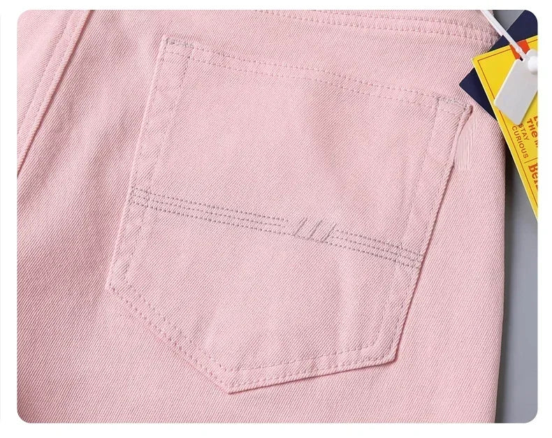 5 Colors 98% Cotton Stretchy Jeans Men's Mid-waist Straight Pencil Denim Trousers Brand Clothing Personality Fashion Male Pants
