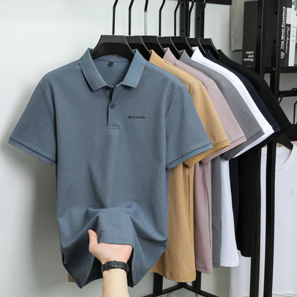 High end brand polo shirt letter printed men's short sleeved 100% cotton comfortable breathable casual 2026 summer new T-shirt