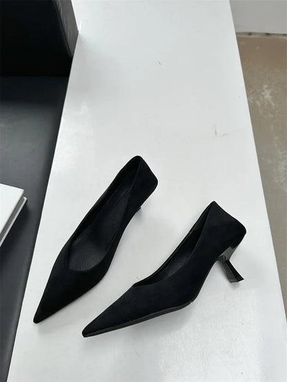 2024 Autumn Pointed Toe Women Sexy Shallow Slip On Pumps Shoes Fashion Thin High Heel Ladies Elegant Dress Shoes Mujer