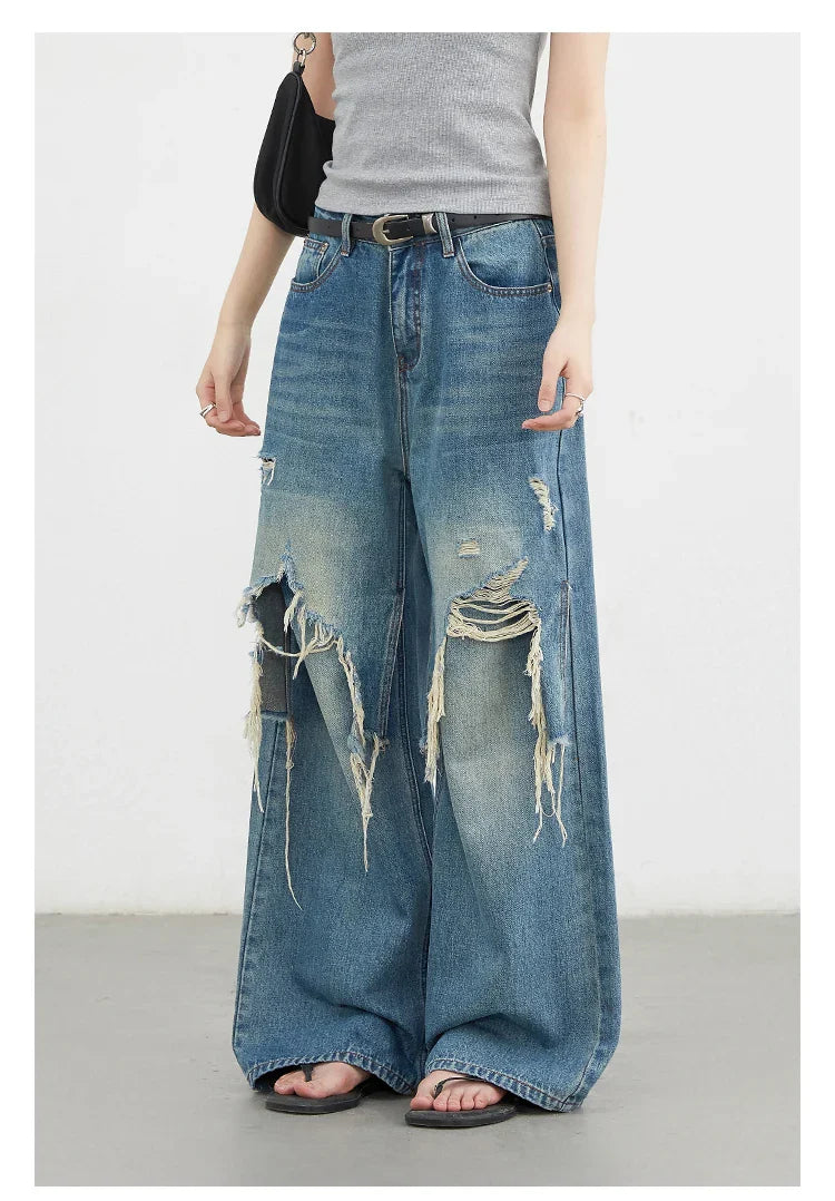 Women Jeans Fashion Casual Loose High Waisted Wide Leg Denim Pants Streetwear Female Trousers Spring Autumn New 2026