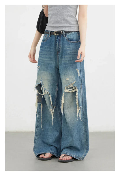 Women Jeans Fashion Casual Loose High Waisted Wide Leg Denim Pants Streetwear Female Trousers Spring Autumn New 2026