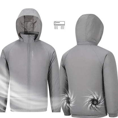 Portable Air Conditioner Jacket USB Fan Cooling Coat Outdoor Work Construction Fishing Hunting Lightweight Sun protection Jacket