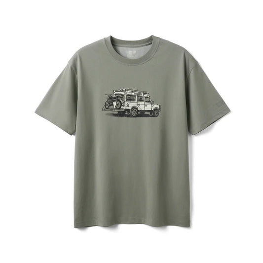2026 Summer New Oversize 200gsm Coolmax Breathable Moisture Wicking Fabric T-shirts Men Car Print Plus Size Tops