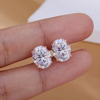 1-4carat Oval Cut Moissanite Chain Earrings for Women Solitaire Diamond Stud/Drop Earring 925 Silver Jewelry with Certificate