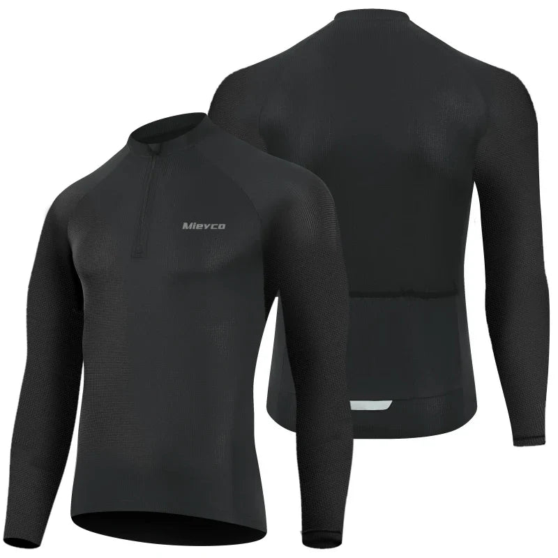 Men Cycling Jersey Long Sleeve Mountain Bike Shirt Three Pocket safty Reflective Cycling Jacket Sportswear Camisetas De Hombre