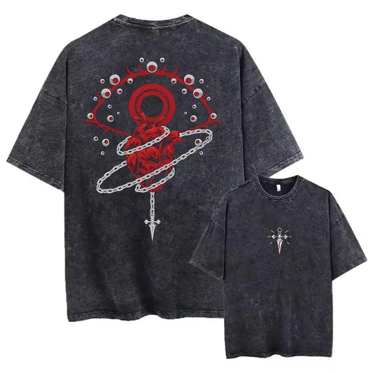 Japanese Anime Hunter X Hunter Printed Washed T-shirt 100% Cotton Fashion Comfortable Breathable Simple Harajuku Style in Summer