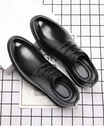 Men Business Elevator Shoes Real Cowhide Invisible Height Increasing Shoes with 3/6/8CM Height Boost Breathable Comfortable
