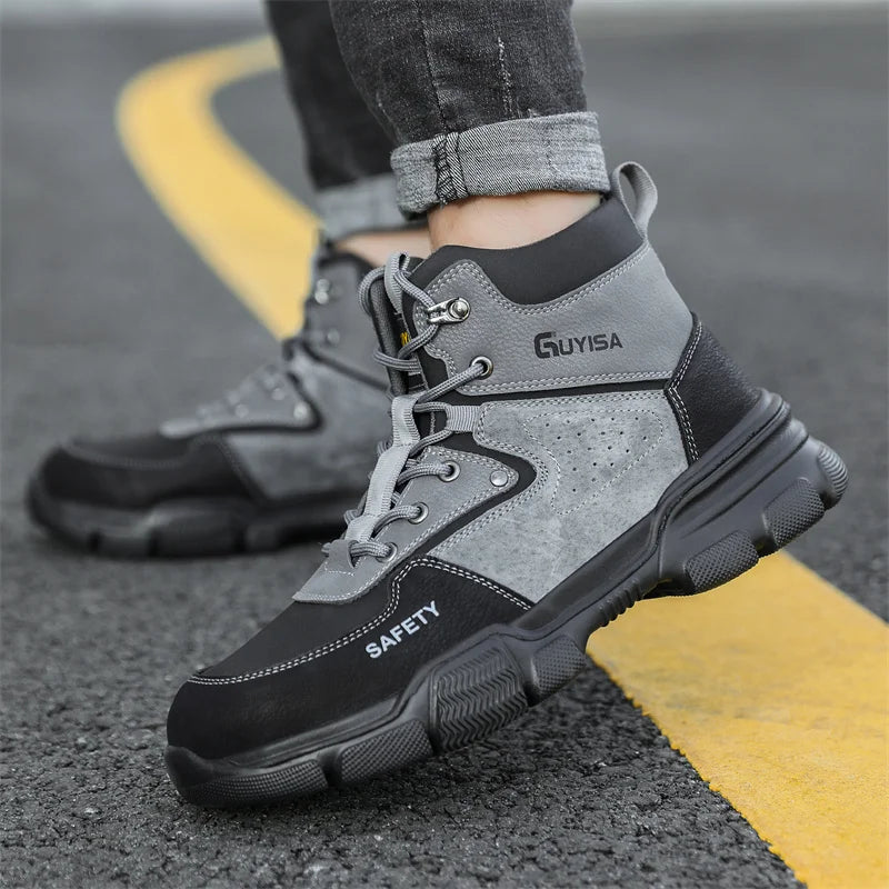 security boots for men work safety sneakers high quality Work shoes with steel toe anti slip anti puncture indestructible shoes