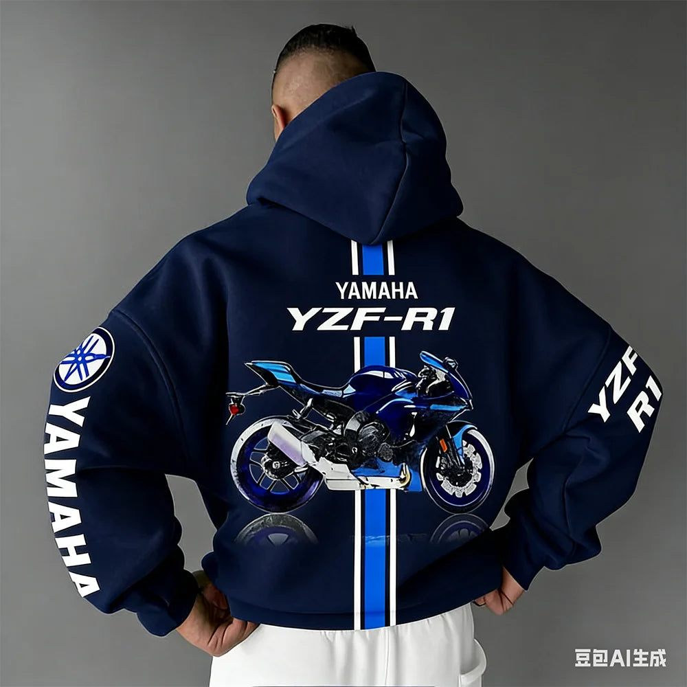 2026 Spring Summer New Motorcycle Yamaha R1 Cotton Oversized Hoodie Men Women Comfortable Casual And Fashionable Sportswear
