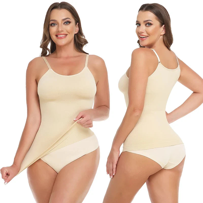 Seam-free Camisole Vest Shapewear Bodysuit for Women Tummy Control Butt Lifting Body Shaper Smooth Invisible Slimming Underwear