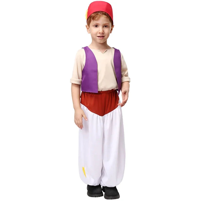 Halloween Prince Aladdin Costume Boys Fairy Tale Anime Role Play Outfits Party Dress Up