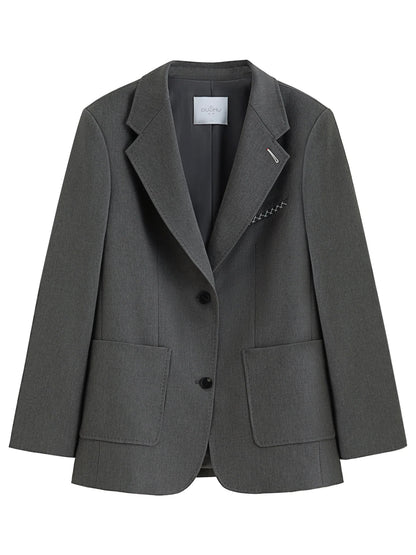 2026 Plus Size Spring New Women's Classic Oversized Blazer, Wide Shoulder Structured Jacket, Y2K Retro Office Chic Coat