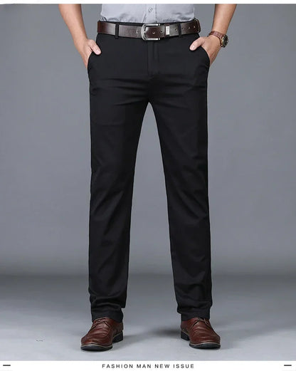 2026 Summer Thin Korean Style Business Casual Trousers for Men Stretch Soft Straight Leg Loose Fashionable Casual Pants Male