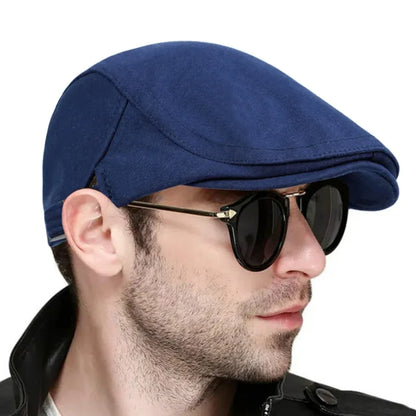 Men Solid Color Newsboy Caps British Painters Hats Spring Autumn Berets Adjustable Flat Cap