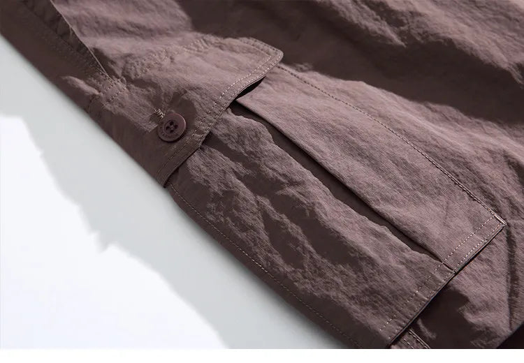 Mens Womens Spring Summer Lightweight Quick Dry Baggy Loose Paratrooper Cargo Pants Outdoor Techwear Multi Pocket Streetwear