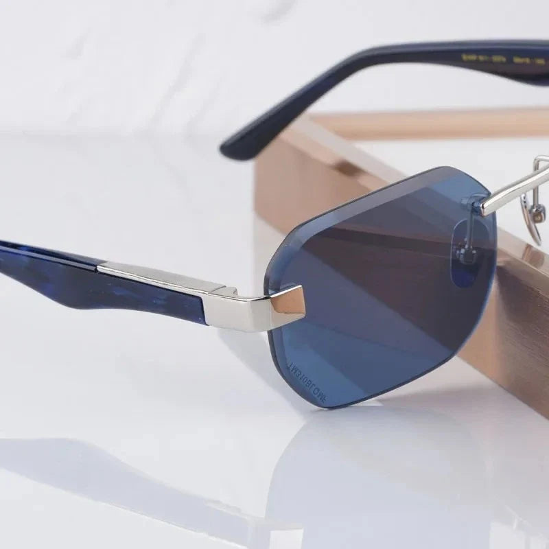 Boundless Germany Designer Sunglasses Square Men Women Alloy Acetate Luxury Brand Trendy Classical Diamond Cutting UV400 Gafas